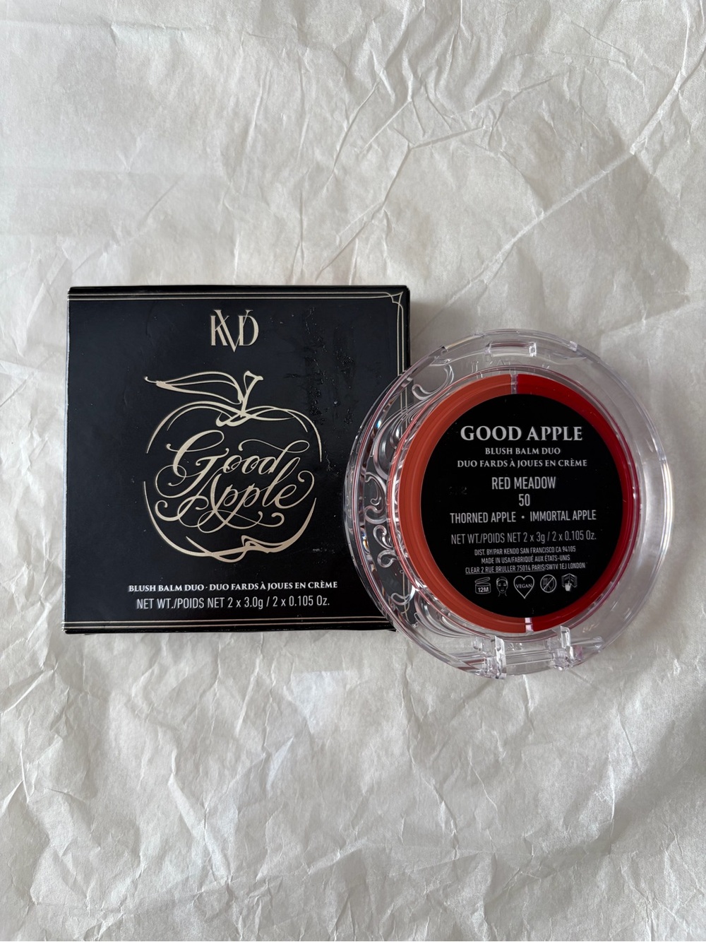 KVD Beauty Good Apple Blush Balm Duo Red Meadow 50 NIB